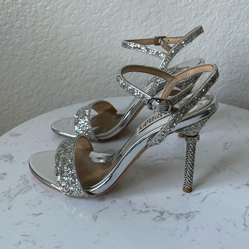Badgley Mischka Olympia Glittered Evening Sandal - Picture 4 of 11